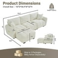 thumbnail image 2 of Wiilayok Chenille Modular Cloud Sofa,110" L Shaped Deep Seat Sofa Couch with Movable Ottoman,4 Seater Sectional Sofa for Living Room,Bedroom, Apartment,Beige, 2 of 9