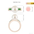 thumbnail image 5 of ANGARA South Sea Cultured Pearl Ring with Emeralds in 14K Rose Gold for Women | June Birthstone, Birthday, Anniversary, Jewelry Gift for Women | Pearl Ring, 5 of 9