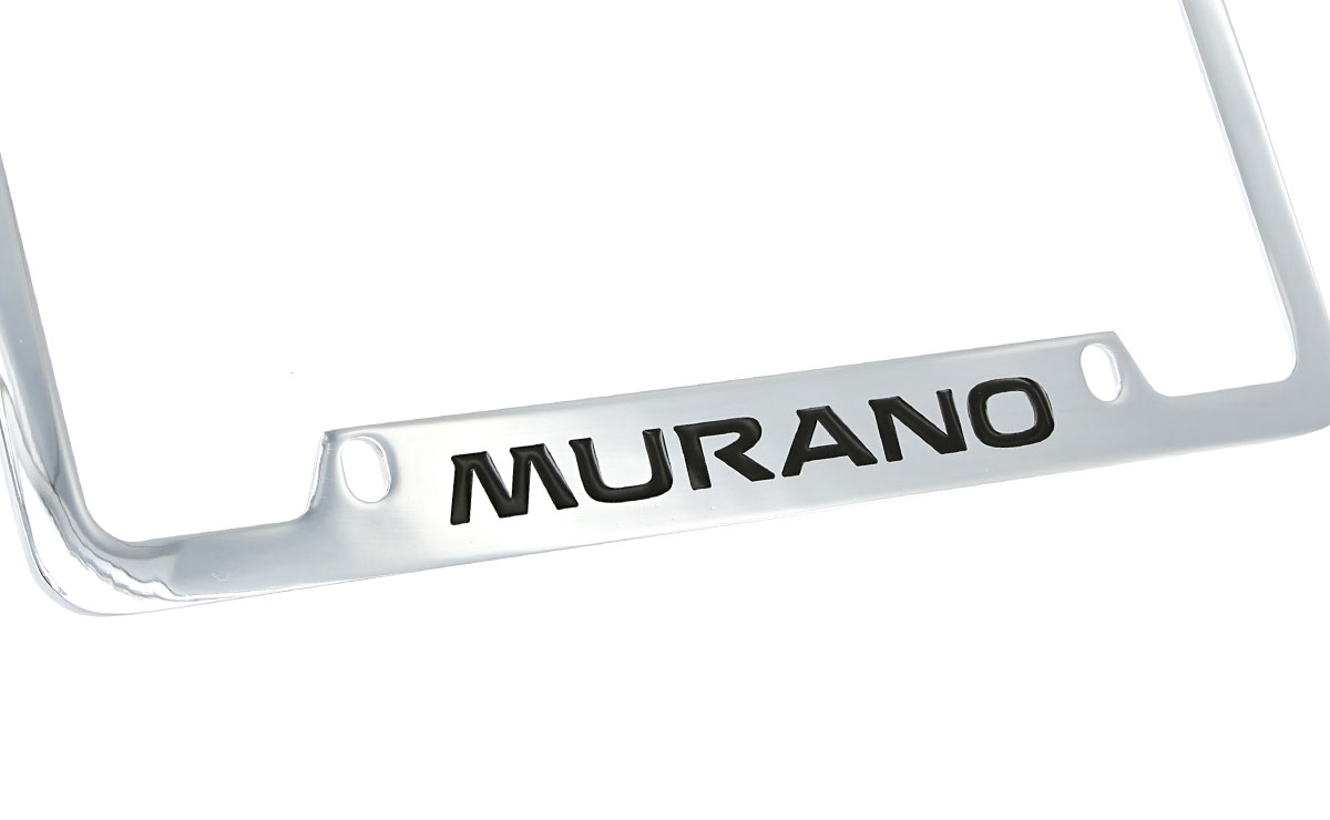 Nissan Murano chrome plated metal license plate frame holder 4 hole
