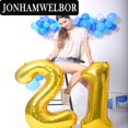 thumbnail image 4 of Globos Jonhamwelbor, 40 cm, número 25, lámina dorada, Mylar, 2 unidades, 4 of 6