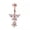 Rose Gold, variant on Butterfly Zircon Surgical Steel Navel Piercing Belly Button Rings Body Jewelry'-Rose Gold