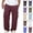 #03 Wine, variant on Cargo Sweatpants for Men Straight Wide Leg Baggy Pants High Rise Elastic Jogger with Pockets, Army Green 3XL