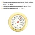 thumbnail image 3 of 1.46" Mini Indoor Outdoor Thermometer Celsius/ Fahrenheit Temperature Monitor, Gold 2 Pack, 3 of 5