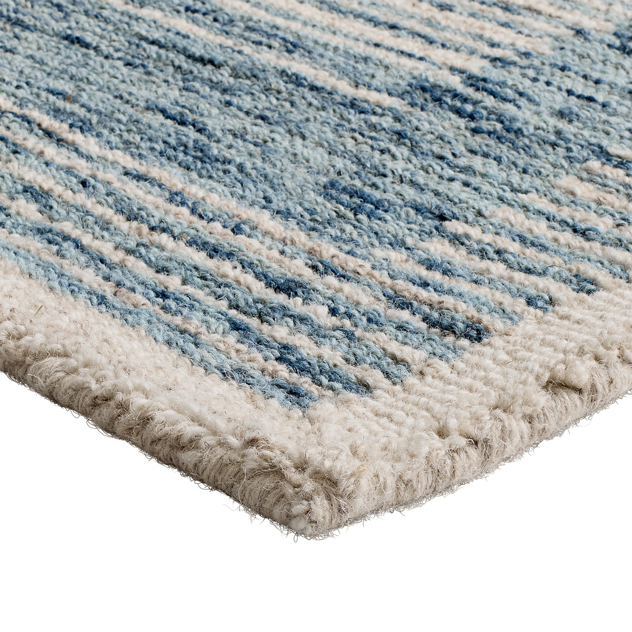 Better Homes & Gardens Blue Abstract Wool Blend Indoor Area Rug, 5' x 7'