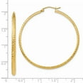thumbnail image 4 of 14K Yellow Gold Earring Hoop Women'S 46 mm Diamond-Cut 2.8X46Mm Hollow Earrings, 4 of 4