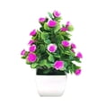 thumbnail image 2 of Limei Artificial Flowers with Pot Floral Decoration Plants for Home Decor, Office Decoration, Party, Wedding, Festival, Purple, 2 of 3