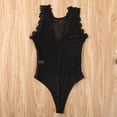 thumbnail image 5 of Sexy Women Ladies Sleeveless Bodysuit Lace Deep V-Neck Leotard Top Jumpsuit Outfit Clubwear, 5 of 6