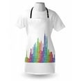 thumbnail image 4 of NYC Apron, Colorful New York City USA Skyline Creative Hatched Line Art Sketchy Illustration, Unisex Kitchen Bib with Adjustable Neck for Cooking Gardening, Adult Size, Multicolor, by Ambesonne, 4 of 4