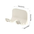 thumbnail image 2 of LACKUST No Drill Hair Dryer Holder - Wall Mounted Bathroom Organizer with Cord Storage, Waterproof Plastic, Damage-Free Installation, White, 2 of 7