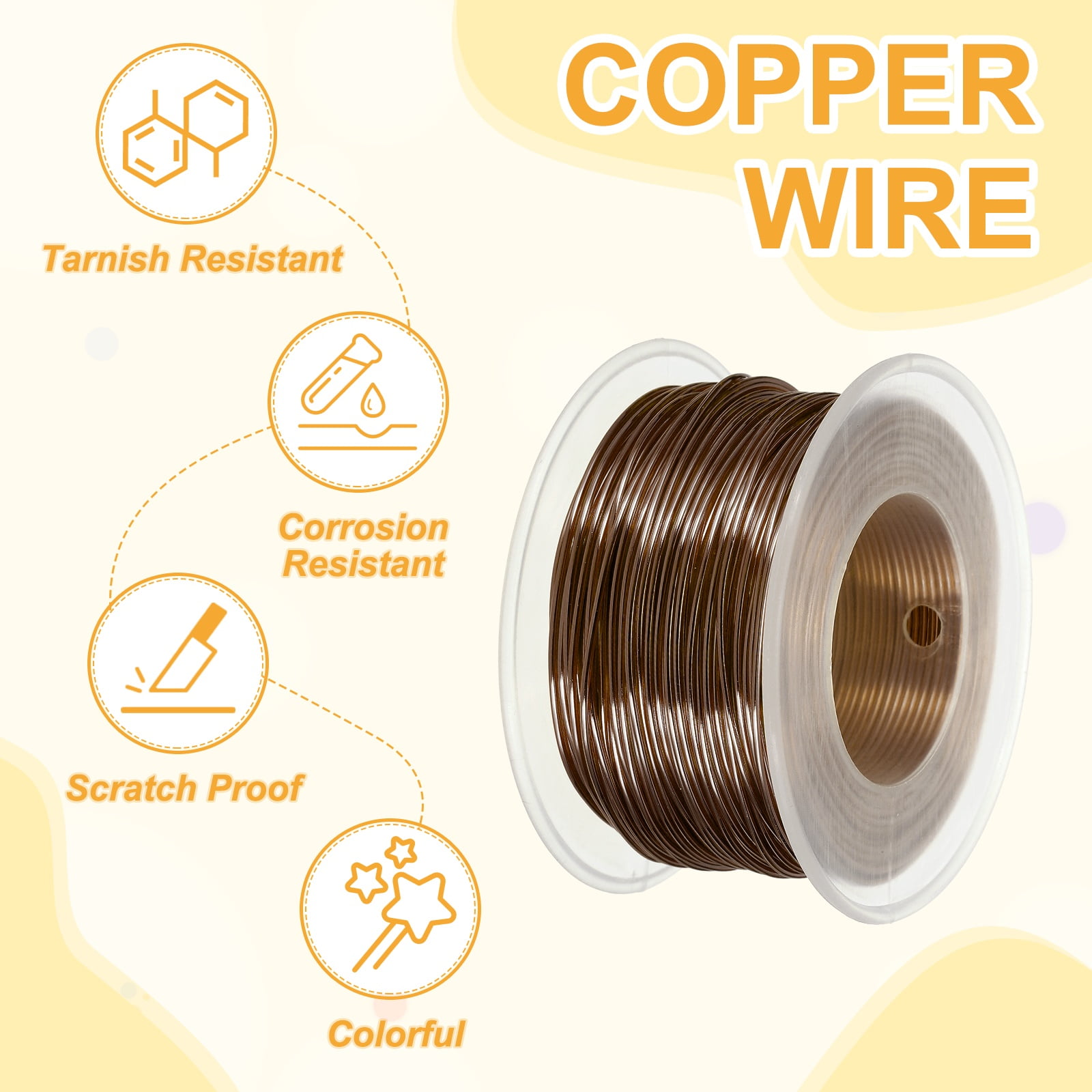 Uxcell Anodized Aluminum Wire for Jewelry Craft Making, Bendable Flexible Wire Bronze 18 Gauge