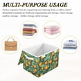 thumbnail image 6 of Yayeee Collapsible Cube Storage Bin with Lid Fabric Closet Decorative Basket with Handles, Orange Tree Pattern, 6 of 7