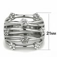 thumbnail image 2 of High polished (no plating) Stainless Steel Ring with Top Grade Crystal in Clear for Women Clear Stone Color Style TK1372 Size 10, 2 of 4
