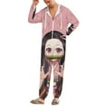 thumbnail image 2 of Demon Slayer Nezuko Unisex Onesie Pajamas Zipper Jumpsuit Hooded One Piece Sleepwear for Family Mens Womens, 2 of 8