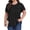 Black, variant on Plus Size Womens Floral Tunic Tops Casual Crewneck Short Sleeve Blouses for Summer
