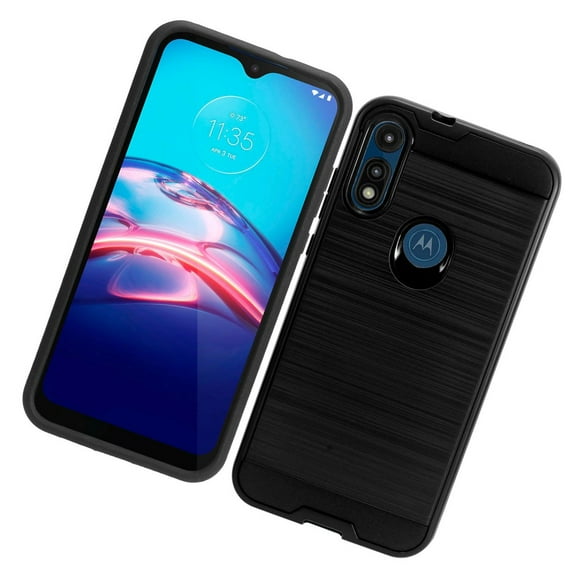 Case for Motorola Moto G Power 2022 (6.5") Brushed Texture Slim Hybrid Shockproof Dual Layer Hard TPU Silicone Armor Rugged Protective Cover by Xcell - Black