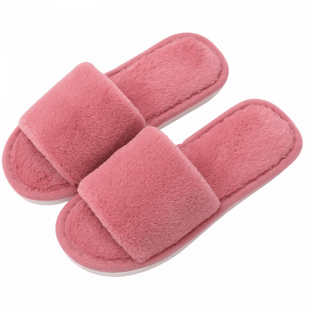 

JUSTUP Women s Sweet Soft Indoor Slippers Open Toe Cotton Slip on Home Shoes House Couple Slippers（size:7.5-8）
