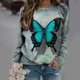 thumbnail image 2 of Camisas informales de manga larga para mujer, sudadera de cuello redondo con estampado de mariposa, jersey de cuello redondo, túnica holgada con estampado de puesta de sol Pompotops  gfhjh19782, 2 of 5