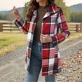 thumbnail image 5 of Uaswgudfs Women's Plaid Lapel Mid-Length Wool-Blend Coat with Pockets Lined for Fall Winter Daily Casual Work, 5 of 9