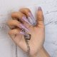 thumbnail image 4 of 24 uñas extra largas, uñas acrílicas brillantes con purpurina de estilete, uñas postizas de almendra brillante, uñas postizas de cobertura completa de graffiti para mujeres y niñas Namotu CZMR-ZC39-2, 4 of 6