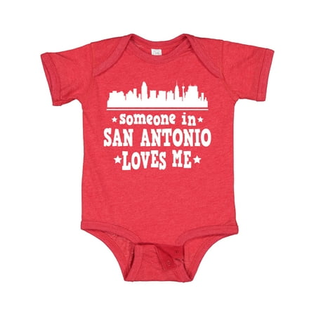 

Inktastic Someone in San Antonio Loves Me Texas Gift Baby Boy or Baby Girl Bodysuit