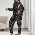 thumbnail image 4 of FDGIU Women's Plus Size Pajama Set - 2 Piece Soft Heart Printed Loose Fit Long Sleeve Long Pants Loungewear for Valentine's Day, 4 of 5