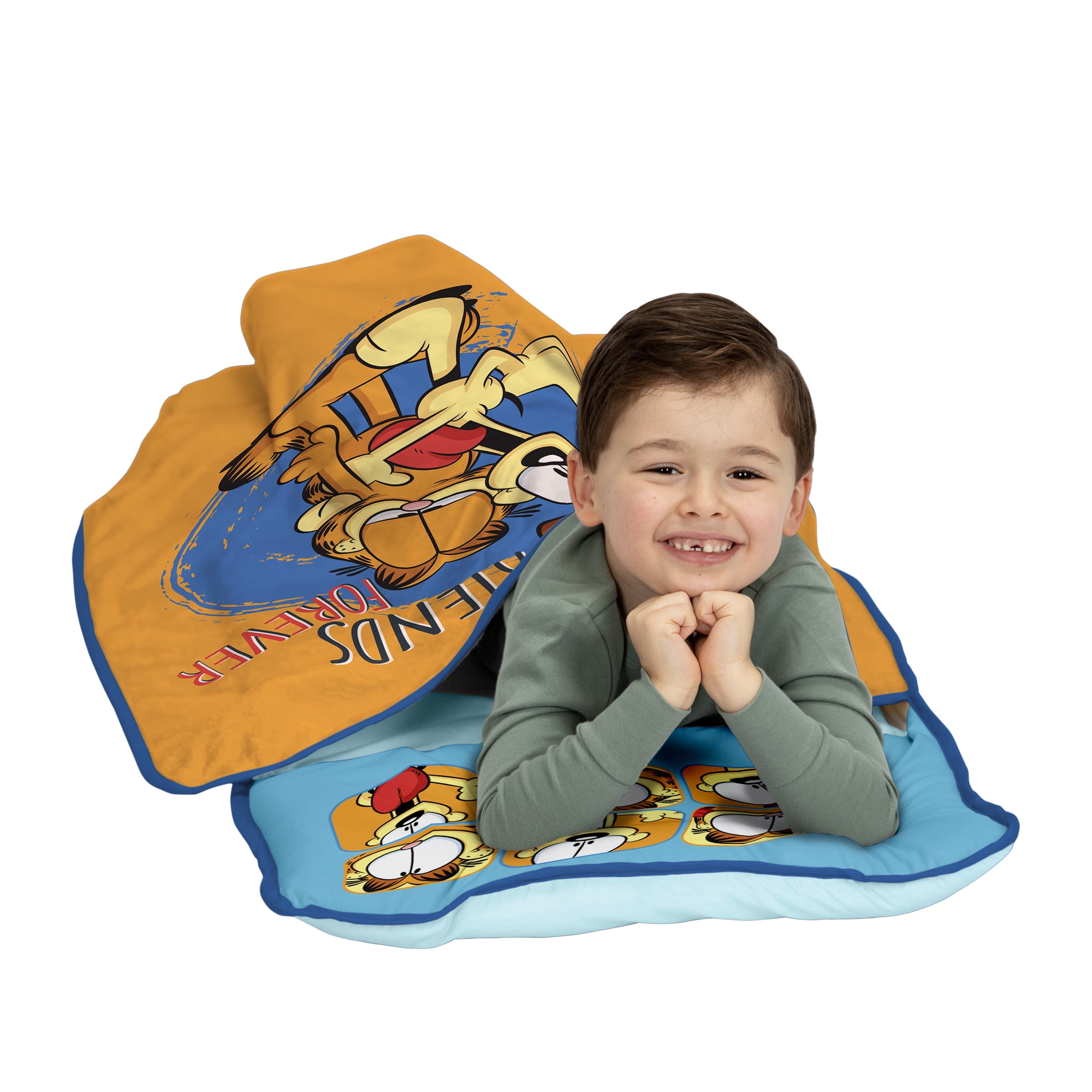 NoJo Garfield Toddler Nap Mat, All-In-One Blanket, Pillow, Pad, Toddler Boy or Girl
