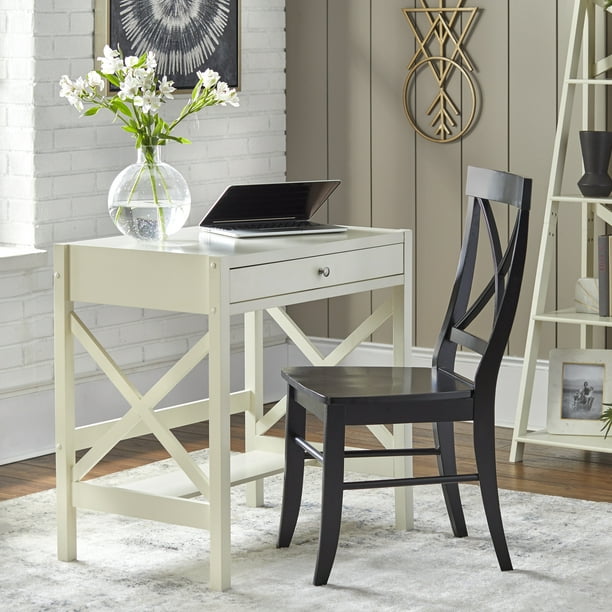 X Desk With Pull Out Drawer And Shelf, Elegant Writing Desk With Drawers And Shelves