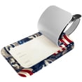 thumbnail image 2 of Square 2Pack PU Leather American Flag and Animals Cruise Luggage Tag with Privacy Cover and Name ID Tag for Travel Handbags Backpacks Luggage Tags, 2 of 6