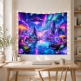 thumbnail image 5 of Mountain Lake Fantastical with Alien Neon Calm Body, Mystical Fantasy for Space Lovers, Galaxy Room Decor, Graduation Gift, Tapestry Wall Hanging for Bedroom and Dorm, 5 of 7