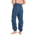 thumbnail image 2 of Men's Linen Casual Pants, Elastic Waist Drawstring Beach Yoga Trousers, 2 of 5