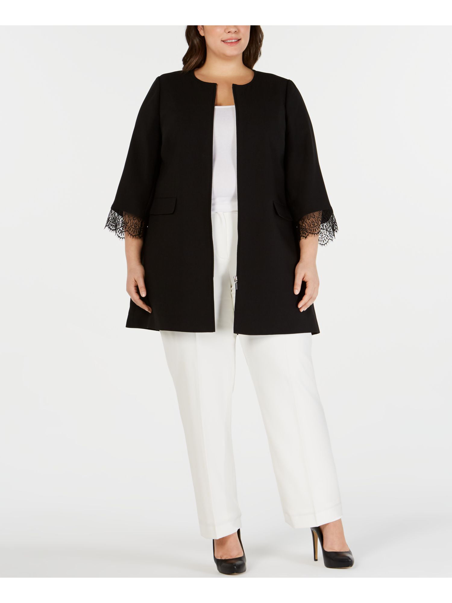 Alfani - ALFANI Womens Black Zip Up Wear To Work Jacket Size 2X -  Walmart.com - Walmart.com