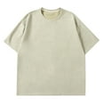 thumbnail image 2 of WREESH Men's Solid Color Round Neck T-Shirt Casual Pullover with Short Sleeves, Solid Fashion Top Green, 2 of 5