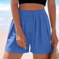 thumbnail image 2 of GUACER Women's Shorts Ribbed Knit High Waist Loose Fit Casual Pockets Elastic Waist Summer Shorts, 2 of 6