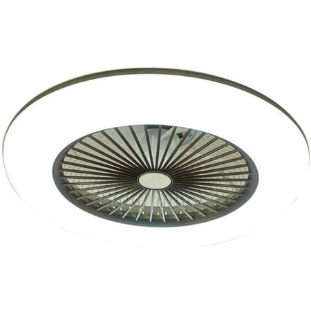 

22 Inch Ceiling Fan Modern LED Semi Flush Mount Light Fandelier(Brown)