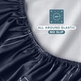 thumbnail image 5 of Bare Home Luxury 1800 Collection Fitted Sheet, Ultra-Soft, Deep Pocket, Twin, Modern Plaid - Midnight Blue/White, 5 of 6