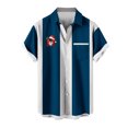 thumbnail image 1 of Mens Manga Corta Botón Abajo Camisas, Cuello de Vuelta Navidad Impresa Blusa, Top de Moda Casual, 1 of 4
