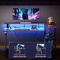 thumbnail image 2 of Satifur 47" Pro L-Shaped Gaming Desk Black, RGB LED, Power Hub & Monitor Riser for Ultimate Setup, 2 of 10