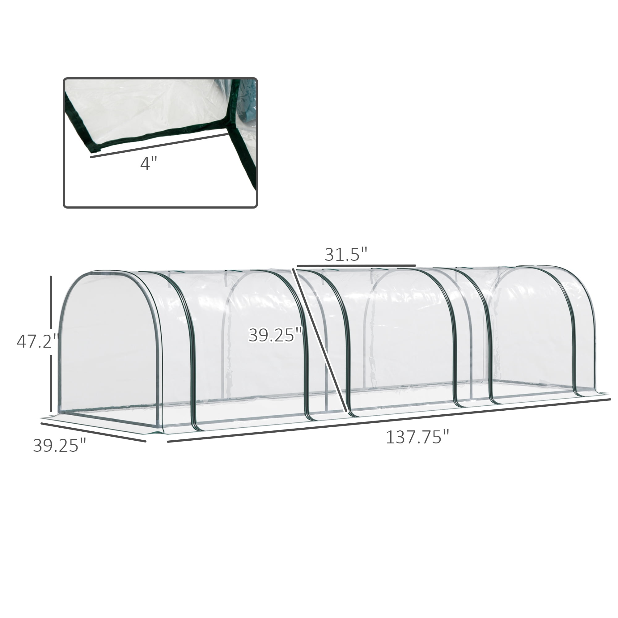 Mini Greenhouse, Portable Tunnel Green House with Roll-Up Zippered Doors, UV Waterproof Cover