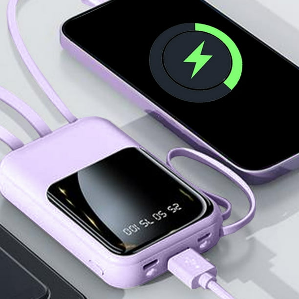 Xihbxyly Ventas Hoy Batería Portátil Compacta con Pantalla Digital, 10 000 Mah, Alta Capacidad, Carga con Cable
