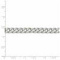 thumbnail image 4 of 925 Sterling Silver Diamond Cut 7mm Solid Pavé Curb Link Chain w/ Lobster Clasp - 24", 4 of 5