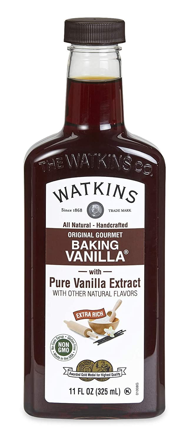 Watkins All Natural Original Gourmet Baking Vanilla, with Pure Vanilla Extract, 11 oz. Bottle, 1 Count (Packaging May Vary)