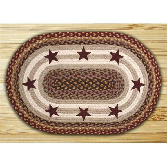 Earth Rugs 88-58-357BS Burgundy Stars Oval Patch