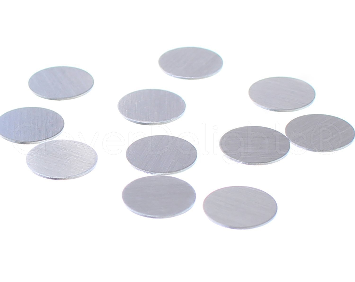 CleverDelights 2 Round Aluminum Stamping Blanks - 3mm Hole - Raw