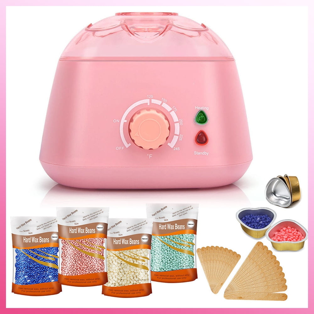 Evomosa Hair Waxing Removal Machine Kit with 4 Pack Wax Beans for Hair