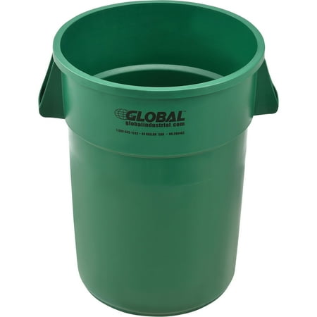 44 Gallon Garbage Can, Green, Lot of 1