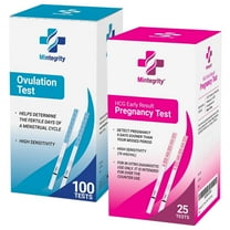 Mintegrity 2sets: 100-Ovulation Test Strips LH Fertility & 25-Pregnancy Must Haves Strips for Women