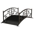 thumbnail image 1 of Outsunny 4' Metal Arch Garden Bridge with Siderails, Pond Bridge, Black, 1 of 10
