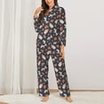 thumbnail image 2 of Yiaed Funny Dogs Print Pajamas Women's Long Sleeve Sleepwear Soft Button Down Loungewear Pjs Lounge Set Nightwear Womens Pajama Pants-Medium, 2 of 7