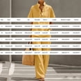 thumbnail image 4 of Linen Sets for Women 2 Piece Summer Casual Short Sleeve V Neck Button down Shirts Matching Loose Wide Leg Pants, L, 4 of 8