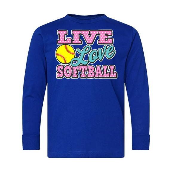 Inktastic Live Love and Softball Long Sleeve Youth T-Shirt